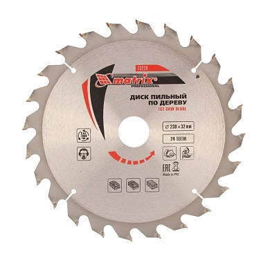 Диск пильный 230х30/32х24T по дереву (73229) MATRIX