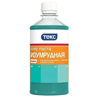 Паста колеровочная универсальная, ТЕКС, №5 изумрудная 0.5 л