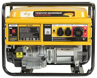 Генератор бензиновый GE-7900, 6,5 кВт, 220В/50Гц, 25 л, ручной старт Denzel
