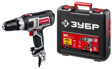 Дрель-шуруповерт сетевая ДШ-М1-400-2 К (400 Вт, 40 Нм, чем.) ЗУБР