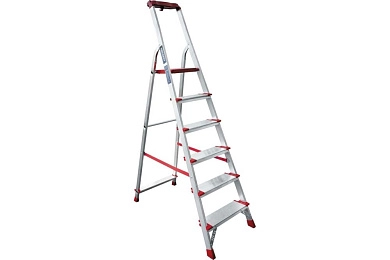Лестница-стремянка алюм. проф. с органайзером NV3118 (6 ступ., 129/206см, 6.3кг) Новая высота