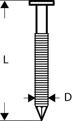Гвоздь для GSN 90-21 RK. SN21RK 75RHG (3000шт.)(2 608 200 040) BOSCH