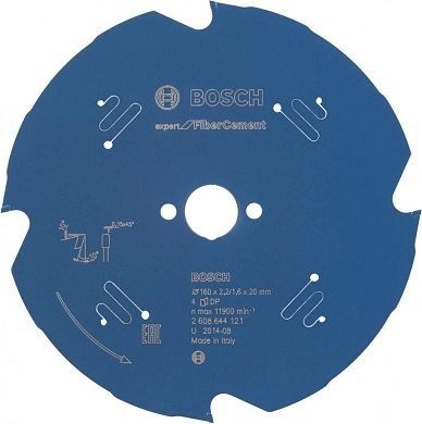 Диск пильный 160х20х2.2х4 Expert for Fiber Cement (2 608 644 121) BOSCH