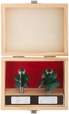 Фрезы по дереву для вагонки, набор 2 шт., деревянный бокс, DxH=50,8/34,9х28,6 мм (F_36569) FIT