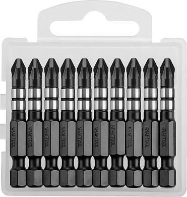 Бита PZ2  L= 50 мм, ударная, 1/4", 10 шт. "Impact Pro" (26193-2-50-S10) KRAFTOOL