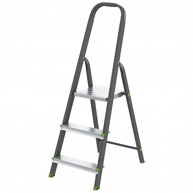 Лестница-стремянка стальн., 3 ступ, алюм. ступ., 570мм, слож.1250х410х112мм, (97953) СИБРТЕХ