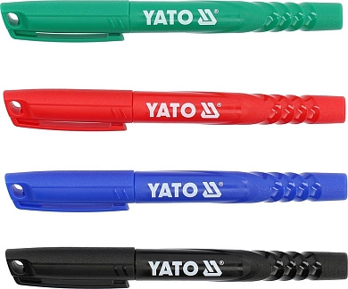 Набор маркеров технических, 4 шт. (черный, зеленый, синий и красный)(YT-69304) YATO