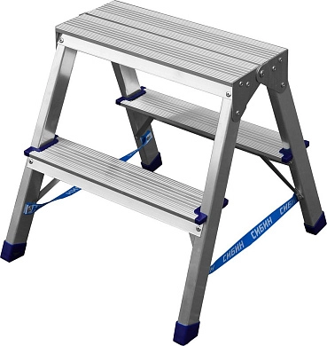 Лестница-стремянка двухсторонняя алюминиевая, 2 ступени (38825-02) СИБИН