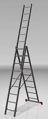 Лестница алюминиевая трехсекционная NV1230 (9 ступ. 240/552см, 10.2кг) Новая Высота