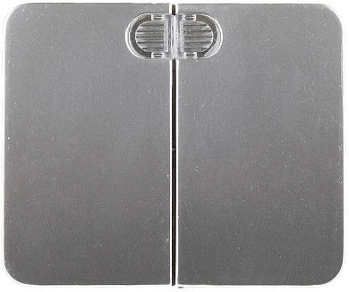 Выключатель СВЕТОЗАР "ГАММА" с подсветкой, двухклавишный, без вставки и рамки, цвет светло-серый мет