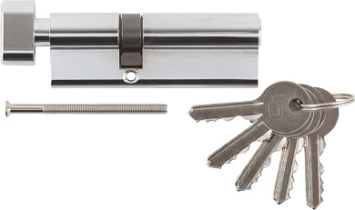 Механизм цилиндровый асимметричный, 90 мм, ключ-завертка, хром (F_67247) PALLADIUM