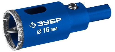 Коронка алмазная АГК d 16мм центр. сверло, трехгр. хвост, Р60, Профессионал (29850-16_z01) ЗУБР