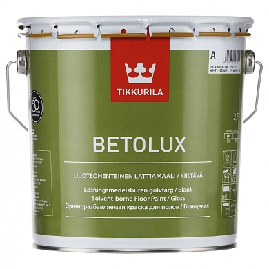 Краска алкидно-уретановая TIKKURILA Betolux, белая, БАЗА А, 2.7 л