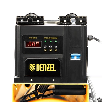 Компрессор безмаслянный малошумный DLS 2250/100, 2250 Вт, 3х750, 100 л, 410 л/мин блок упр Denzel