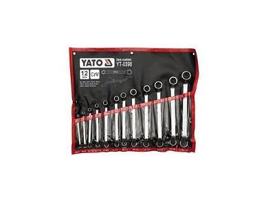 Набор ключей накидных 6-32мм, изогн., 12пр. (YT-0398) YATO