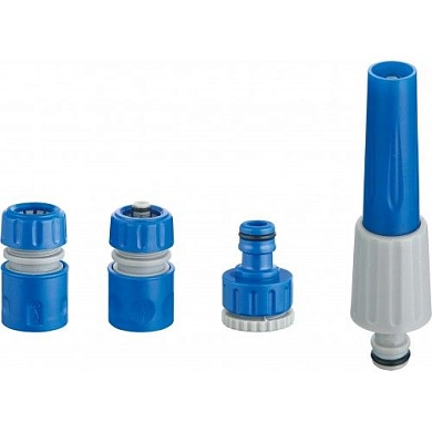 Адаптеры для шлангов поливочных в комплекте с распылителем, набор 4 предмета 1/2" (HD-G1801) H-D