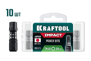 Бита ударные Impact TX 40, 25мм, 10 шт (26195-40-25-S10) KRAFTOOL