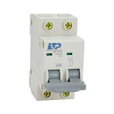 Автоматический выключатель ВА 47-63, 2Р 63А (B) 4,5кА ETP