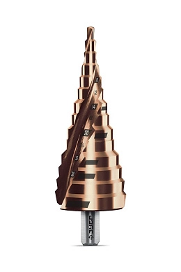 Сверло ступенчатое 4-39мм HSS-Co, 14 ступ., винт. спир., хвос. 1/4" (29674-4-39-14) ЗУБР