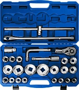 Набор головок с трещоткой и удлинителями 3/4", 1" 21-50мм, 26пр. "НКТ-26" (27660-H26_z02) ЗУБР