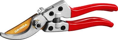 Секатор с алюминиевыми рукоятками, плоскостной, 205 мм, G-13 (423113) GRINDA