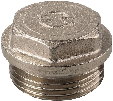 Заглушка GENERAL FITTINGS, 6-ти гранная головка с прижимной шайбой, латунь, наружная резьба, 1"