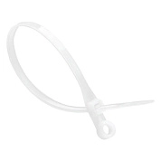 Хомут нейлоновый с отверстием для крепления кабеля 4,8х200 белый (100шт) 64506 ETP