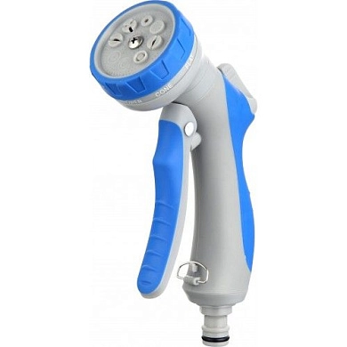 Пистолет-распылитель для полива регулируемый 8 функций Plastic, TPR coated (HD-G1320) H-D