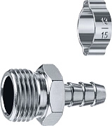 Переходник с обжимным хомутом "штуцер елочка", 10 мм - 1/2" M (64924-1/2-10) ЗУБР