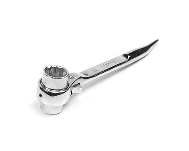 Ключ коликовый торцевой трещоточный 19х22мм, хром (121328) HORTZ