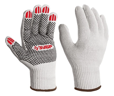 Перчатки ОПТИМА, XL10, х/б перчатки с ПВХ покрытием (11440-XL) ЗУБР