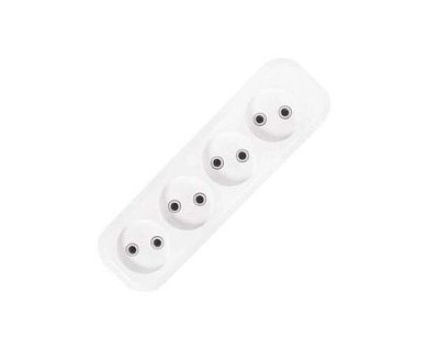 Колодка (розетка переносная) 4-местная б/заз., 250В 10А LUXAR