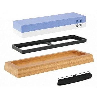 Точильный камень 1000/6000 грит (водный) на подставке (HD-54002A) H-D