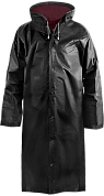 Плащ-дождевик cверхпрочный на кнопках, ПВХ, черный, 150 мк (25511) Komfi