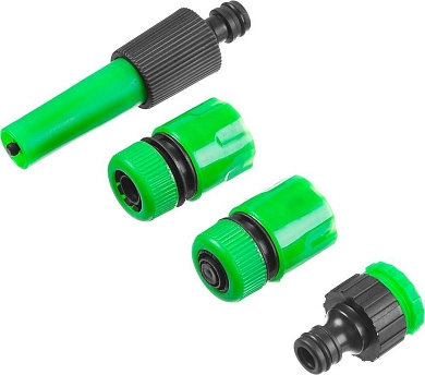 Набор поливочный РОСТОК: Наконечник, 2 соединителя 1/2", адаптер внешний