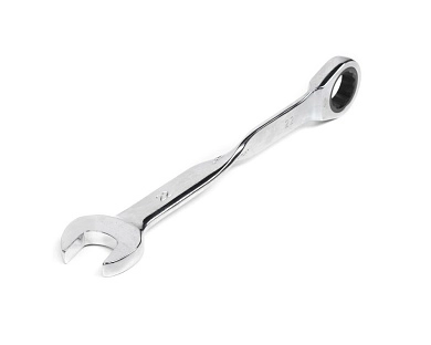 Ключ комбинированный с трещ., удлиненный, 22х22мм, с изог/рук., хром.покр. (121247) HORTZ