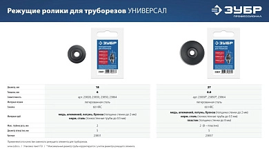 Ролик режущий для труборезов 23864 (23837) ЗУБР