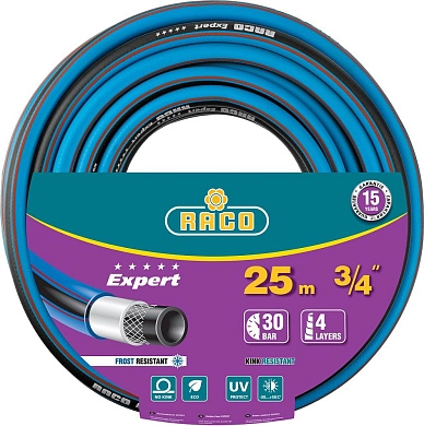 Шланг EXPERT поливочный, 30атм., армированный, 4-х слойный, 3/4"x25м (40302-3/4-25_z01) RACO