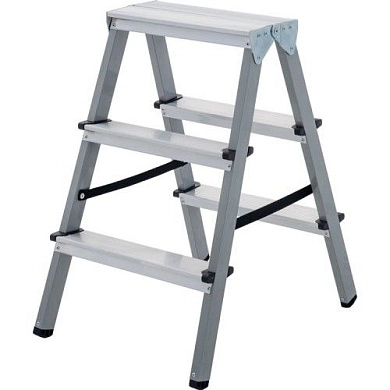 Лестница-стремянка стальная двухсторон. алюм/ступ NV1140 (3 ступ. 66/71см, 3.4кг) Новая Высота