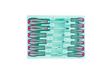 Набор отверток TORX, Т5Н-Т45Н, с отверстием, 13пр., (2137T) FORCE