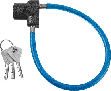 Замок тросовый, длина троса - 350мм, дисковый механизм секрета, ВС2-6Б (37220-6)