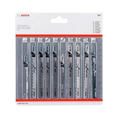 Набор пилок лобзиковых Wood Clean, 10шт. (2 607 011 172) BOSCH