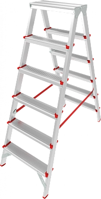 Лестница-стремянка алюм. двухсторон. проф. NV3120 (2х6 ступ. 132см, 6.6кг) Новая высота