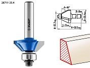 Фреза кром. калев.(фасочная) №9, D= 25,4мм, раб. дл.-9мм, хв.-8мм, d-12,7мм (28711-25.4) ЗУБР