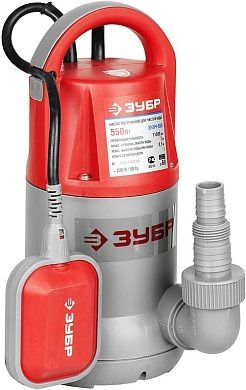 Насос погружной, ЗУБР ЗНПЧ-550, дренажный, для чистой воды, пропускная способность 240 л/мин, 550 Вт