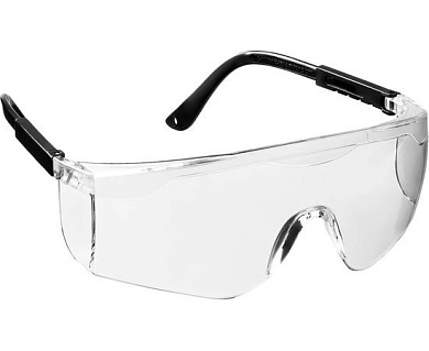 Очки защитные открытого типа, прозрачные, регулируемые по длине дужки. (2-110461_z01) STAYER