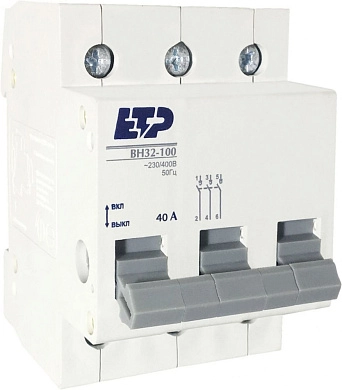 Выключатель нагрузки ВН32-100 (400В 3Р 40А 12кА) 12330 ETP