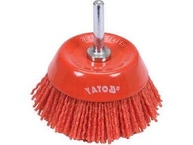 Щетка чашечная 75мм со стержнем (нейлон)(YT-47782) YATO