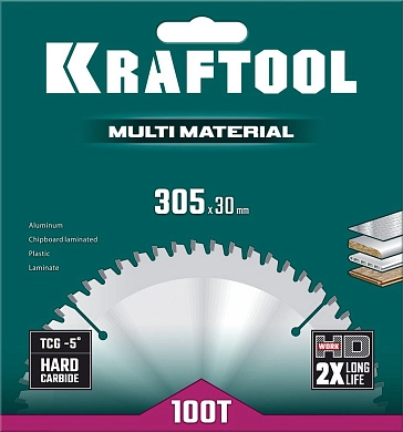 Диск пильный 305х30х100Т по алюминию "Multi Material" (36953-305-30) KRAFTOOL