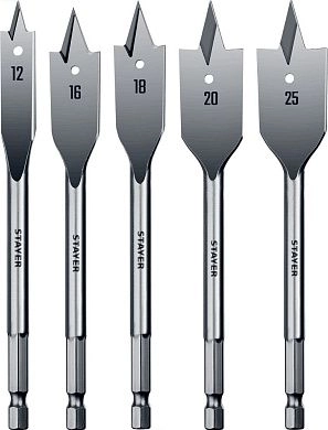 Набор сверл перовых по дереву, d=12-16-18-20-25мм, 5пр. (2950-H5) STAYER